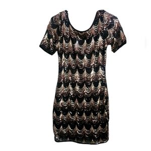 VENUS Sequin mini dress.. Lower neck back.